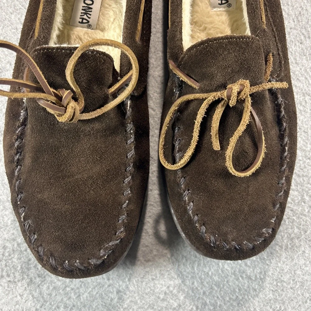 Men's Minnetonka Essential Hardsole Brown Ruff Size 12